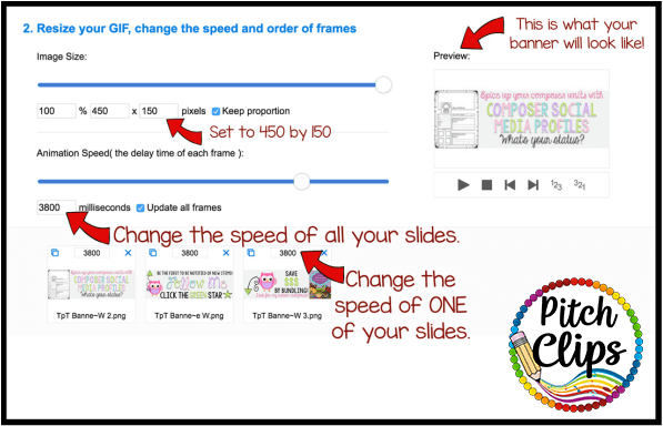Keynote This is a great post from Pitch Clips showing how to make an animated gif banner for your teachers pay teachers store!