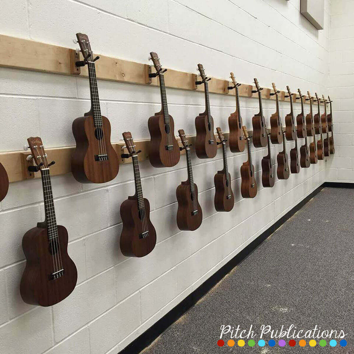 Ukulele Storage In The Music Classroom On The Wall Racks And More