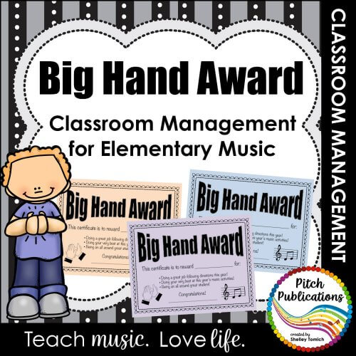 This is a picture of gif certificates intended for classroom management in the elementary music classroom.