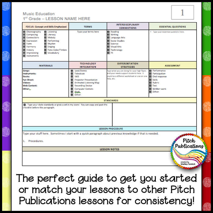 Elementary Music Lesson Plan Templates FREE 