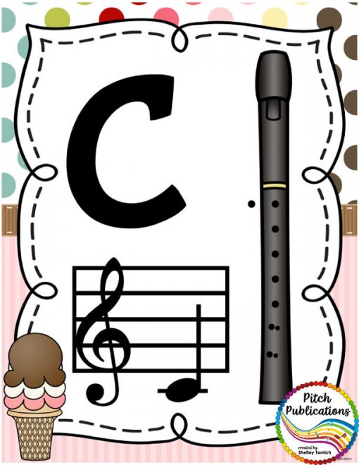 Recorder Fingering Chart Posters v2 - Music Decor SWEET SHOPPE - Image 3