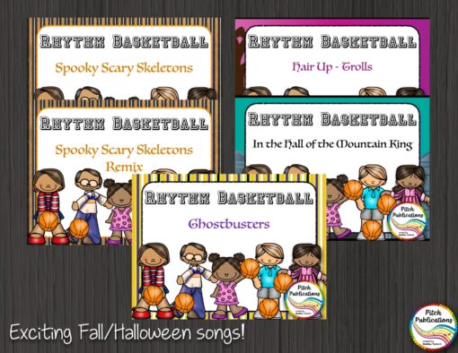A set of Rhythm Basketball cards with lesson plans for rhythm practice and performance.