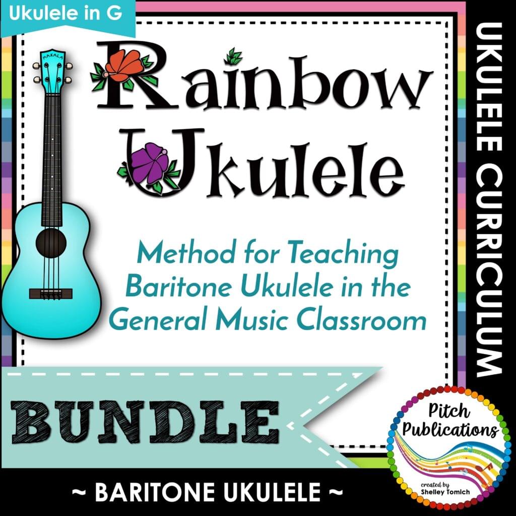 Rainbow Ukulele Baritone - Digital Teacher and Student BUNDLE - DGBE Tuning